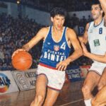 Drazen Petrovic famous basketball player with ball