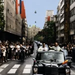Tito and Jovanka greet citizens in one of their cars